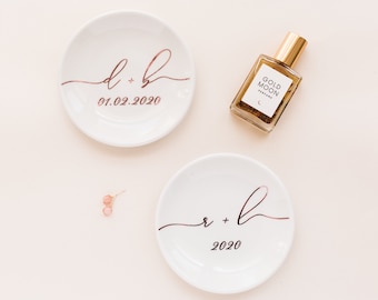 Plato para baratijas personalizado, porta anillos de boda, plato para joyas de compromiso, regalo para novia, regalo de compromiso, bandeja para joyas, regalo de boda personalizado