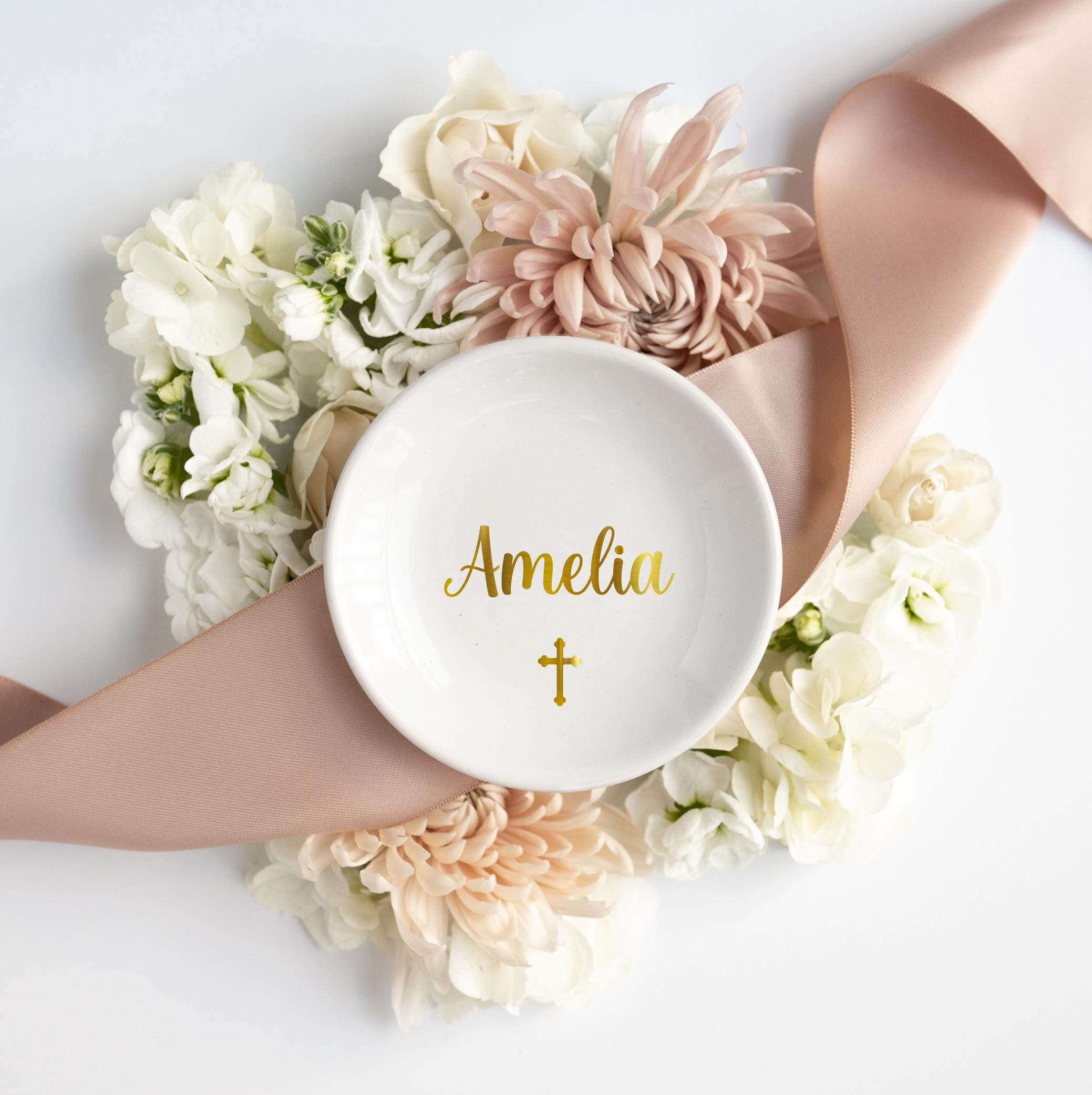 Personalized First Holy Communion Gift, Custom Christening Baptism Ring ...