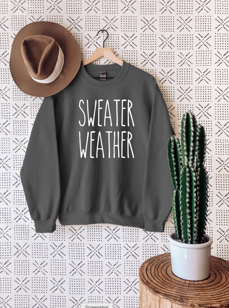 SWEATER WEATHER Pullover Sweatshirt Fall Fleece Crew Sweater Etsy