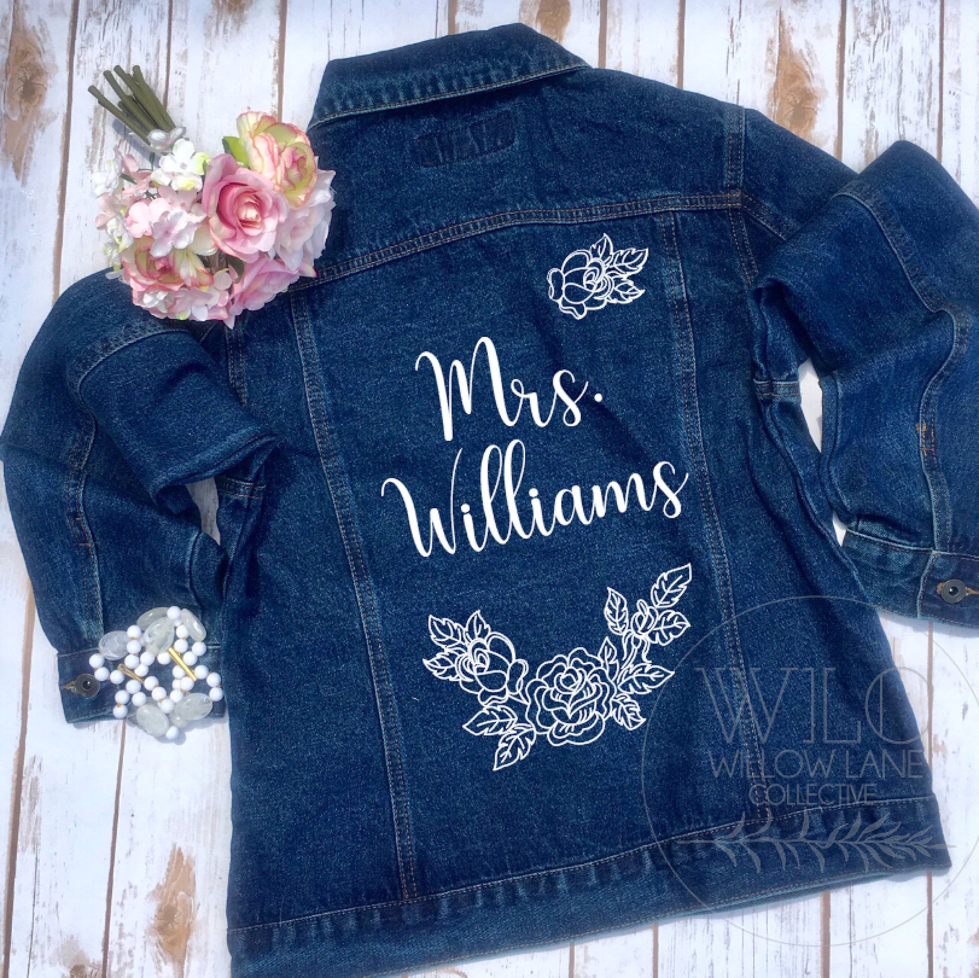 Bride Denim Jacket Personalized Custom Wedding Jean Jacket Etsy