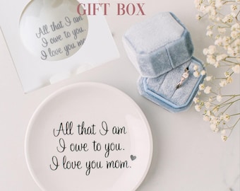Custom Mom Trinket Dish, I Love You Mom Wedding Ring Dish, Custom Text Jewelry Holder, Mom Birthday Gift, Personalized Gift from Kids