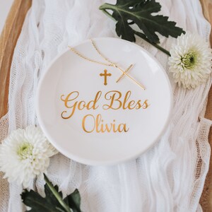 Personalisiertes Geschenk zur Kommunion, Kommuniongeschenk, Konfirmationsgeschenk für Mädchen, Ringschale zur Taufe, Taufgeschenk, individueller Schmuck