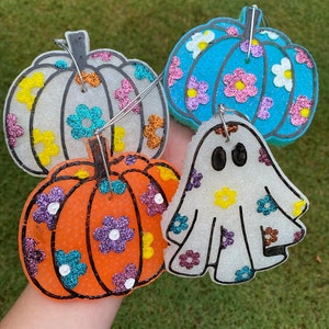 Floral Pumpkin Car Freshies, Floral Ghost Car Freshies, Groovy Halloween Car Freshies, Halloween Car Freshies, Fall Car Freshies,