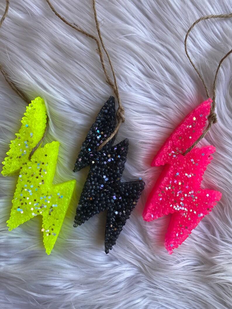 Neon Lightning Bolt Car Freshie Car Scent Car Freshener Etsy