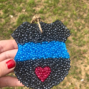 Thin blue line heart badge car freshie, Car Scent, Car Freshener, Aroma Bead Freshies, Police Badge Car Freshie