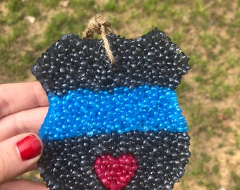 Thin blue line heart badge car freshie, Car Scent, Car Freshener, Aroma Bead Freshies, Police Badge Car Freshie
