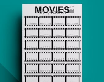 Movies to Watch List Printable Movie Planner Movie Tracker - Etsy