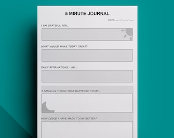 5 Minuten Journal Bearbeitbar Printable