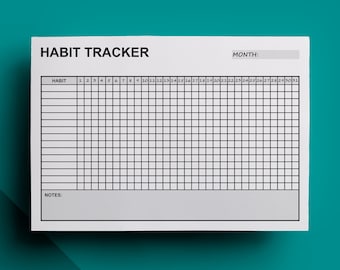 Monthly Habit Tracker Editable Printable
