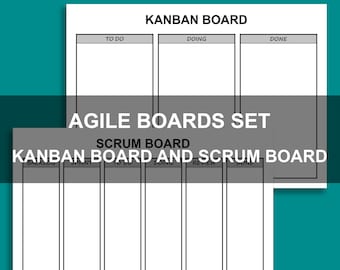 Agile Boards - Scrum and Kaban - Editable Printables