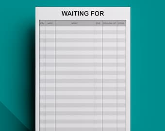 Waiting For Editable Printable - Getting Things Done (GTD)