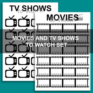 Movies and TV Shows Watch list - 2 in 1 Bundle - Printable Template
