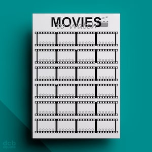 Plantilla imprimible de lista de visualización de películas