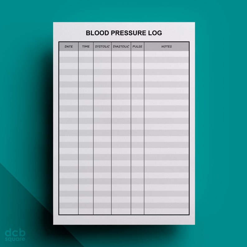 Blood Pressure Log Editable Printable | Etsy