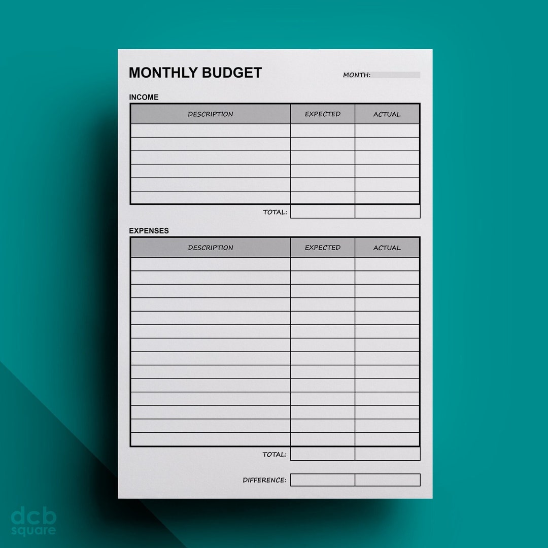 Monthly Budget Editable Printable - Etsy