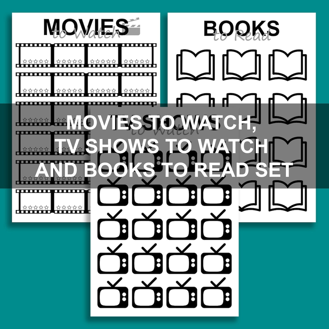 Movies and TV Shows Watch List and Books to Read List - 3 in 1 Bundle ...