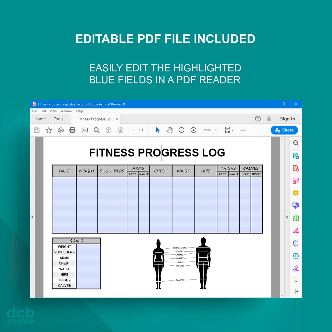 Fitness Progress Log Editable Printable - Etsy