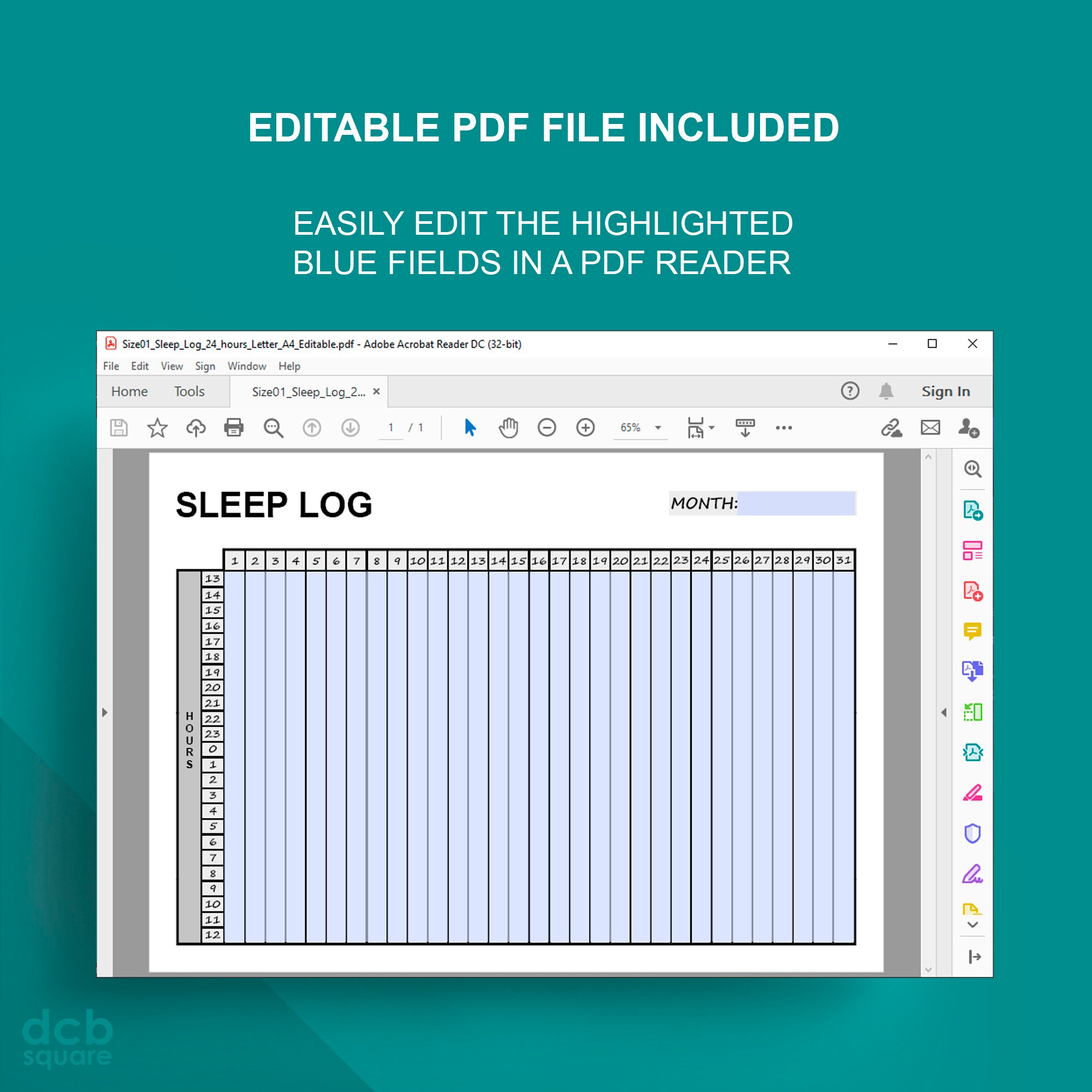 Sleep Log Editable Printable - Landscape - Etsy