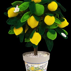 Crochet lemon bonsai
