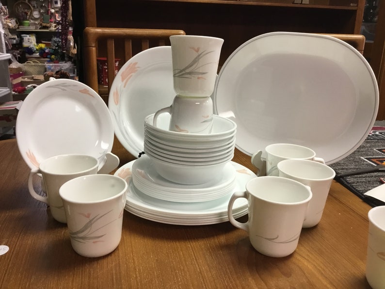 8 Place Setting Plus a Dinner Platter of CORELLE DESERT ROSE Etsy