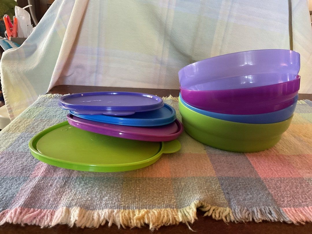Set of 4 Tupperware Impressions Cereal Bowls With Matching Etsy
