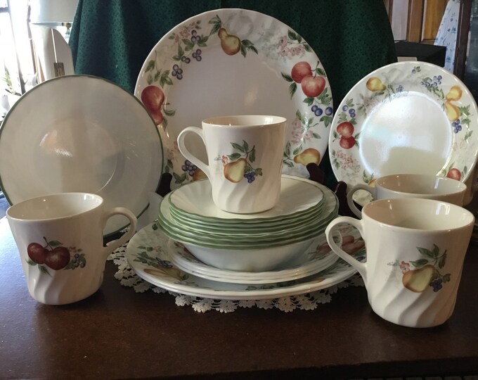 20 Pce Set of Corelle Chutney Pattern Etsy