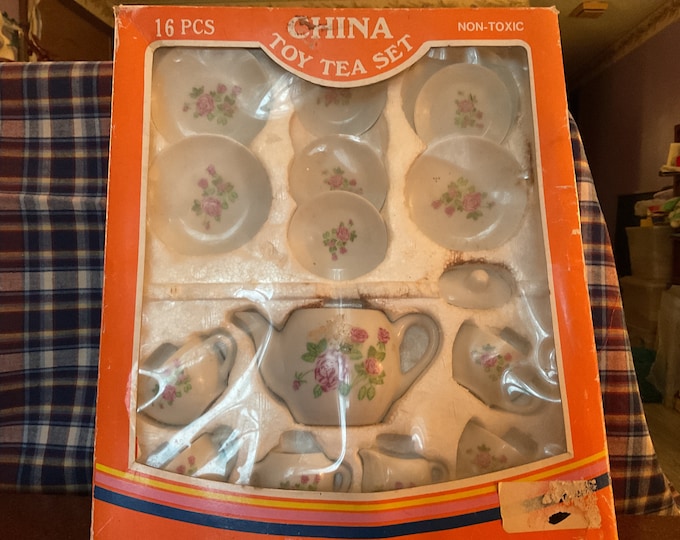 China Toy Tea Set 16 Pieces in Box Etsy