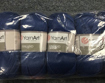 Yarn art yarn in a blue