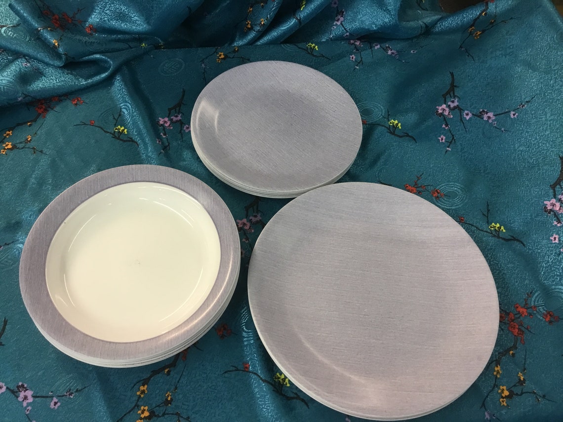 Purple linen Corelle dishes | Etsy