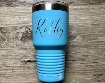 Personalized Name 30oz Tumbler | Laser Engraved | Select A Color | Pick A Font