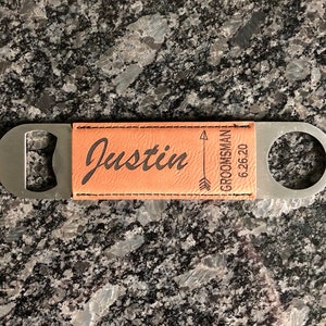 Groomsmen Gift Personalized Leather Bottle Opener Best Man Wedding Bachelor Party | More Colors Available!