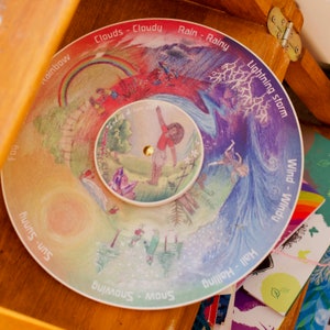 Wild Weather Wheel - Juguete educativo de madera - para la escuela Waldorf, la escuela en el hogar y el aprendizaje sin estrés