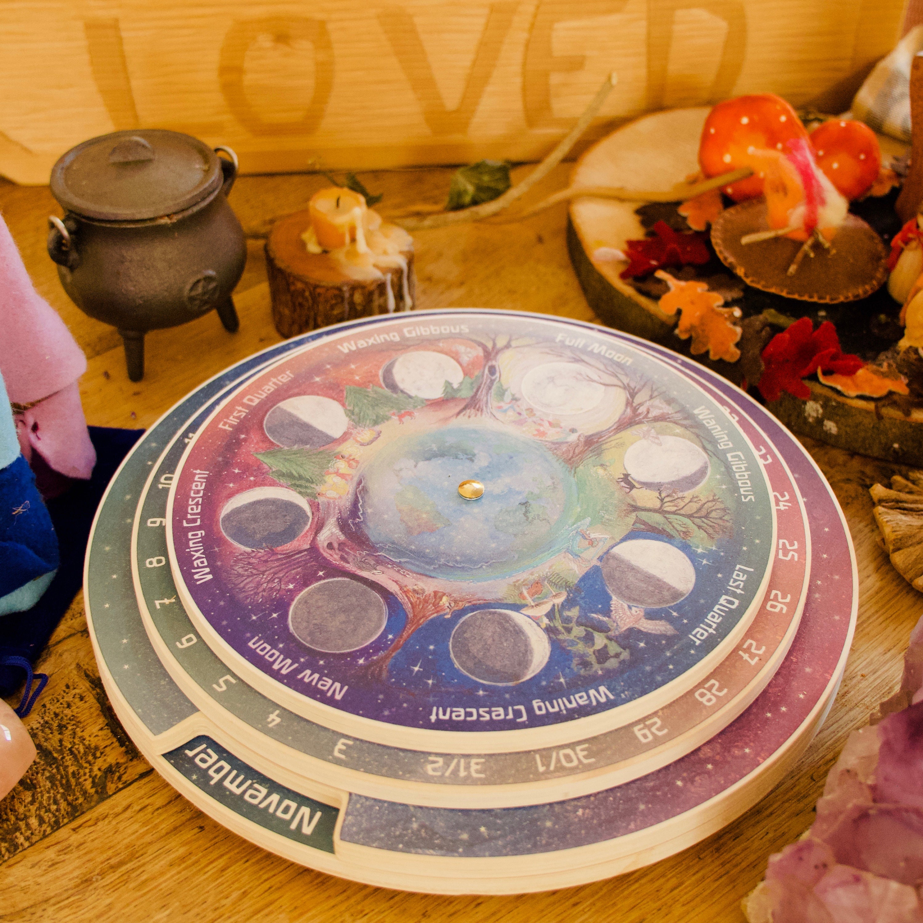 Wooden Perpetual Moon Calendar. Phases of the Moon Etsy