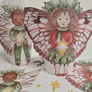 Einzigartige, handillustrierte, ausgeschnittene Weihnachtskarten von Stephanie Green - 2er-Set für DIY-Weihnachtsgrüße