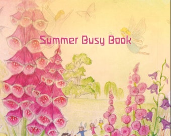 Instant download. -SUMMER busy little book, activity pack for children, 80 pages - download- Waldorf inspired activities