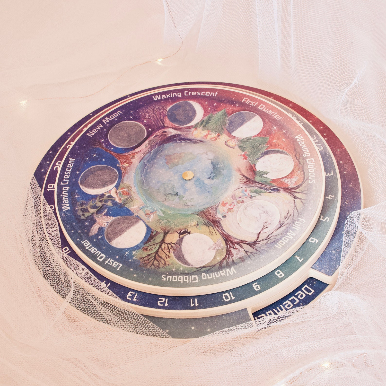 Wooden Perpetual Moon Calendar. Phases of the Moon Etsy