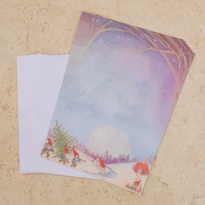 Juegos de papel Wild Winter Note. Papel de carta y sobres - para la escuela Waldorf y el Homeschool. Aprendizaje sin estrés