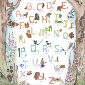 Poster ABC INTERNATIONAL - Inspiré de Waldorf Education, parfait pour l'école à la maison. Rédaction de lettres et apprentissage. *Différentes langues disponibles*