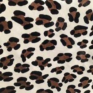 Exotic Spotted Leopard Print, Hair on  White Calf Hide