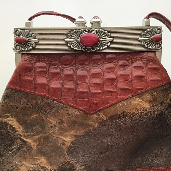 Moulin Rouge Handbag - Art Deco Pewter Framed Sho… - image 2