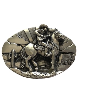 Singing Cowboy Pewter Western Belt Buckle