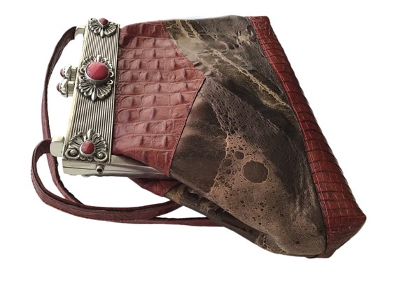 Moulin Rouge Handbag - Art Deco Pewter Framed Sho… - image 5