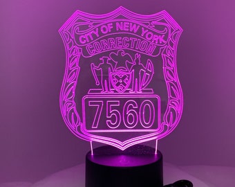 NYC Corrections Department Badge Gift Light