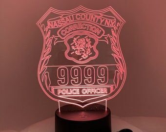 Nassau County Police Correction Department Badge Gift Light