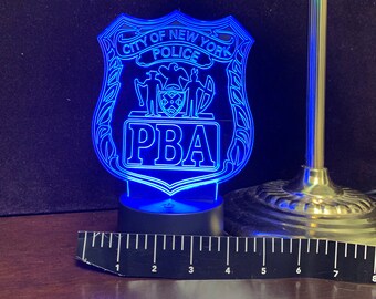 NYPD PBA Gift Light - Color Changing Desk Light - Select Design or request your own. Premier Display Inc., Best Police Gift