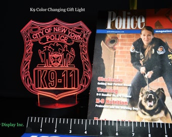 the lit handlers NYPD K9 Gift Light - Color Changing Desk Light - Select Design or request your own. Premier Display Inc., Best Police Gift