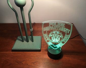 NYPD Police Gift Light - Best Police Gift - Color Changing Desk Light - Select Design or request your own. Premier Display Inc.