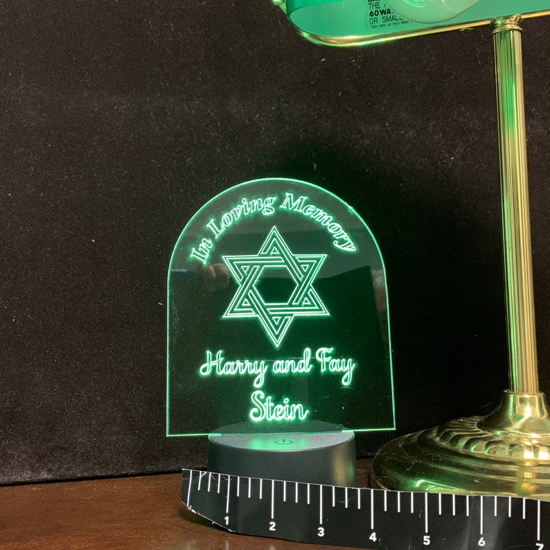 Yahrzeit Personalized Memorial Candle Engraved Acrylic Color Etsy