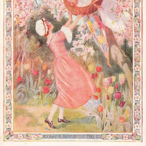 Margaret Tarrant Rock a Bye Baby 1930er Jahre Vintage Postkarte der Medici-Society