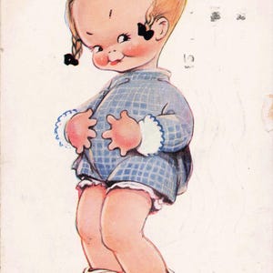 Mabel Lucie Attwell Quarto para alugar para outro Bath Bun Cartão postal de Dia dos Namorados de 1926
